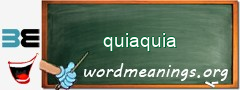 WordMeaning blackboard for quiaquia